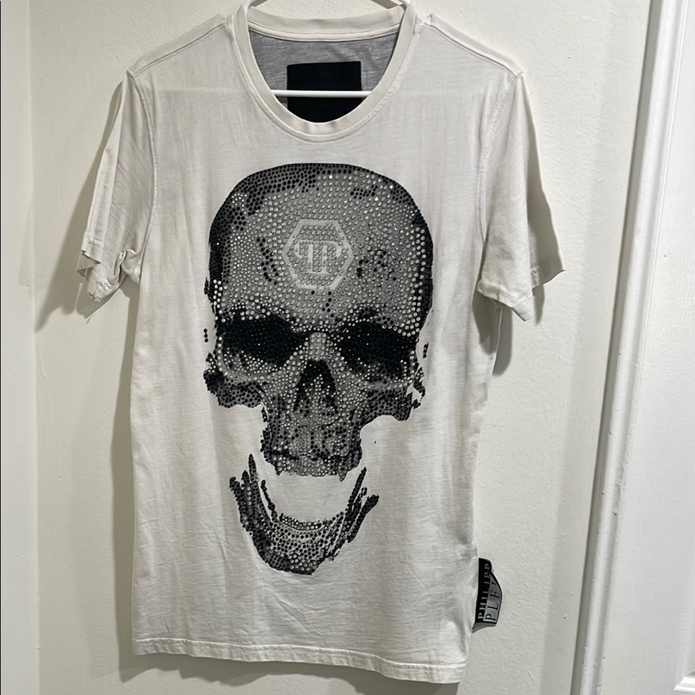 Philipp Plein Black and White Skull Tee